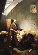 Octave Tassaert An Unhappy Family(or Suicide) oil painting